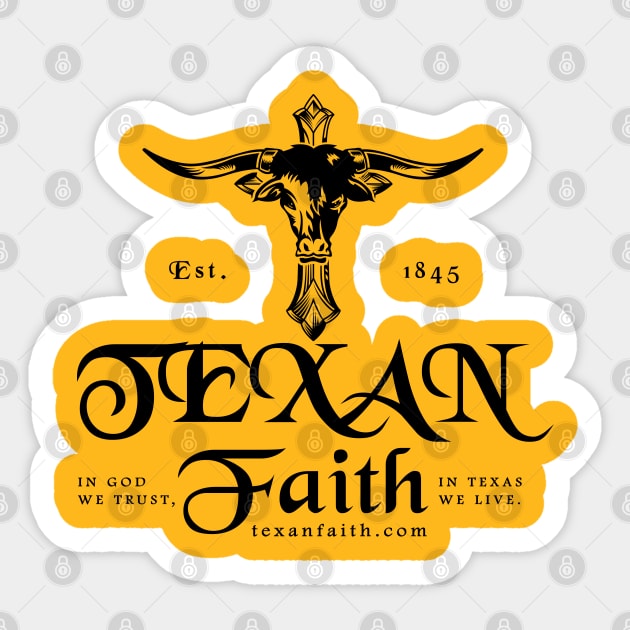 Texan Faith - HornCross Cross black Sticker by texan faith